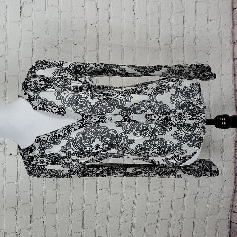 INC International Concepts - Black & White Sheer Button Down Shirt 💘